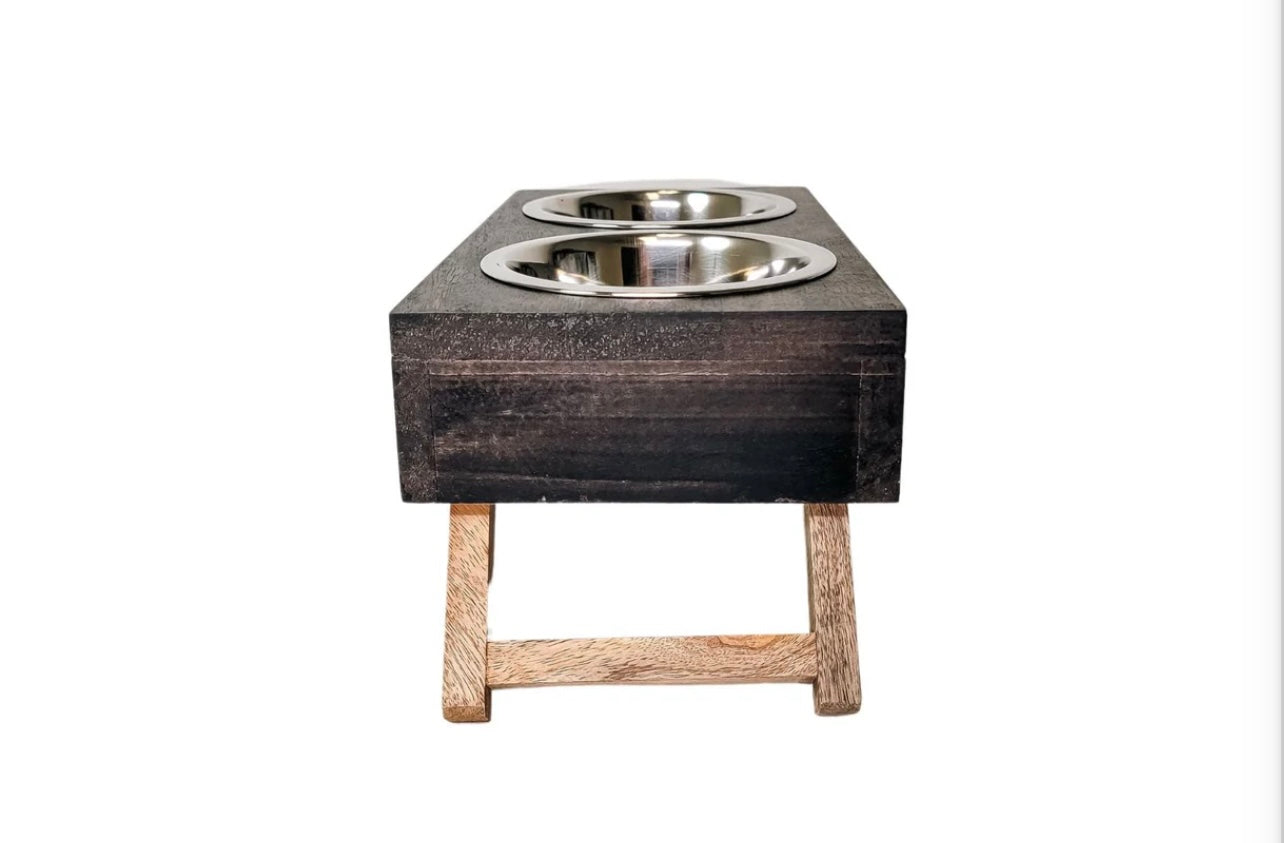 Eco-Friendly Elevated Dog Wood Feeder