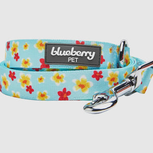 Tropical Yellow Plumeria Flower Dog Leash
