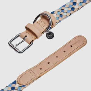 Braided Full Grain Leather Dog Collar