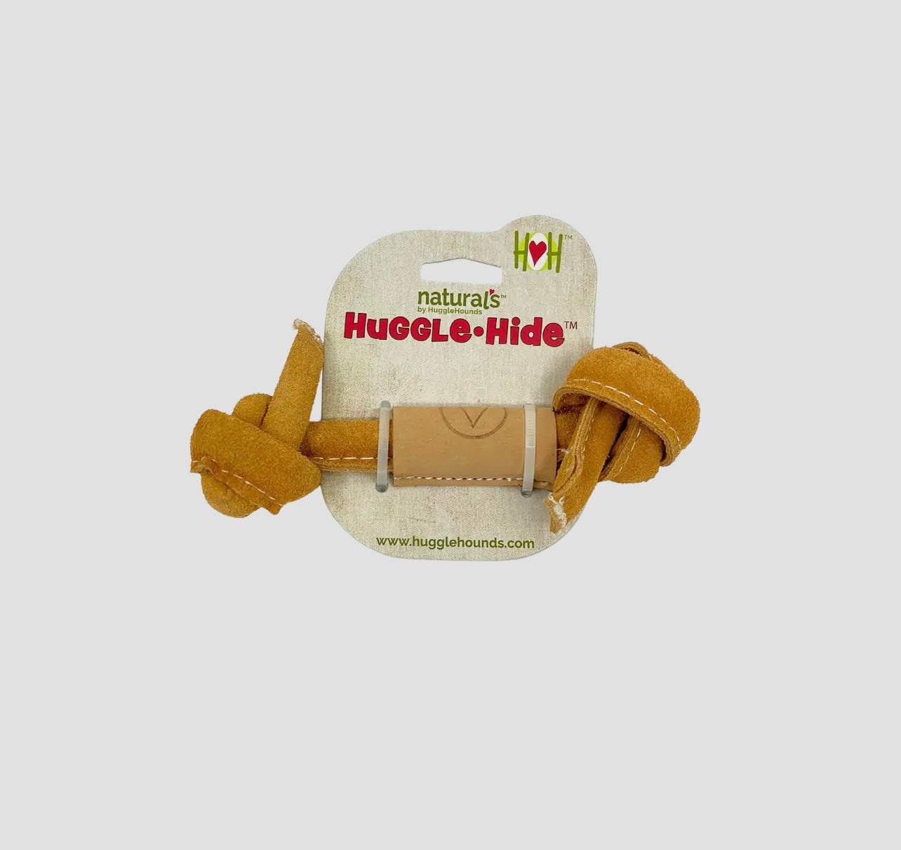 Huggle-Hide® Natural Leather Knotted Bone Dog Toy