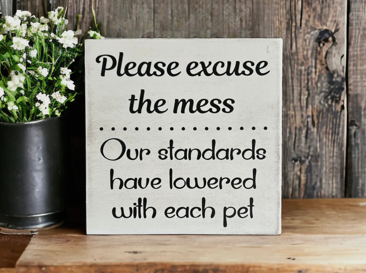 Please Excuse the Mess - Funny
Rustic Pet Sign