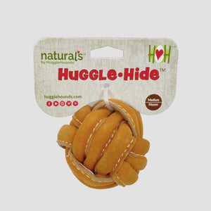 Huggle-Hide® Natural Leather Ball Dog Toy