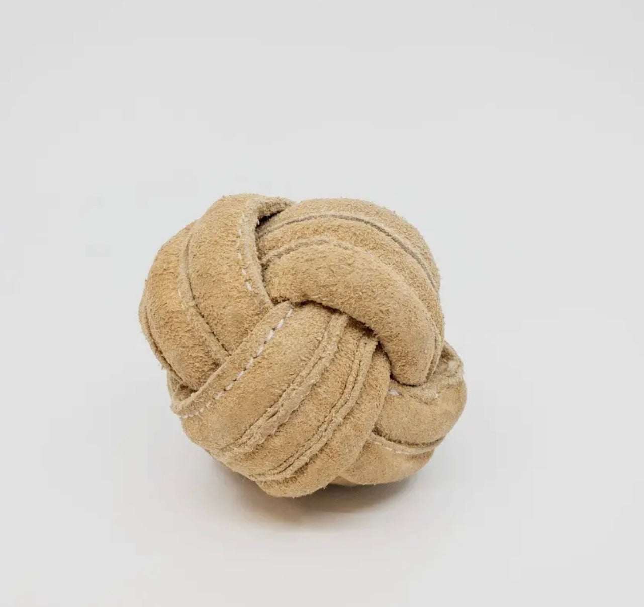 Huggle-Hide® Natural Leather Ball Dog Toy