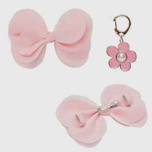 Pink Bow + Sunflower Pendant Collar Accessory
