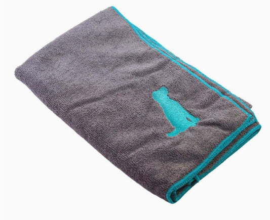 Quick Drying Microfiber Dog Bath Towel with Dog Silhouette