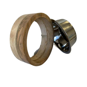 Stainless Steel Dog Bowl with Cylindrical Mango Wood Holder