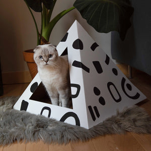 'Doodle' Cardboard Cat Pyramid