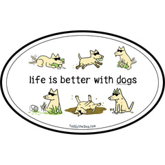 Life is better with dogs vehicle magnet