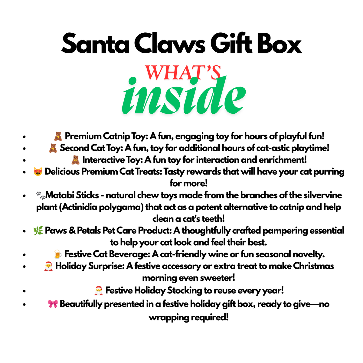🎅🐾Santa Claws Stocking Gift Box – Holiday Gift for Cats