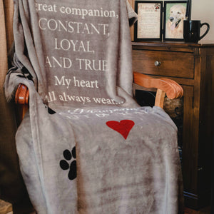 Pawprints Left By You Sympathy Pet Loss Hugs Blanket