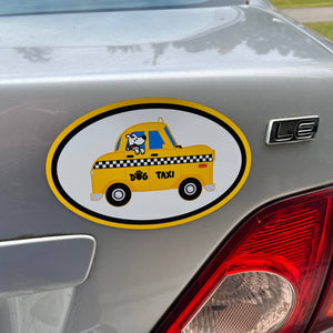 Oval Flexible Magnet - Dog Taxi
