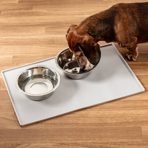 Gray Silicone Mess Free Pet Placemat