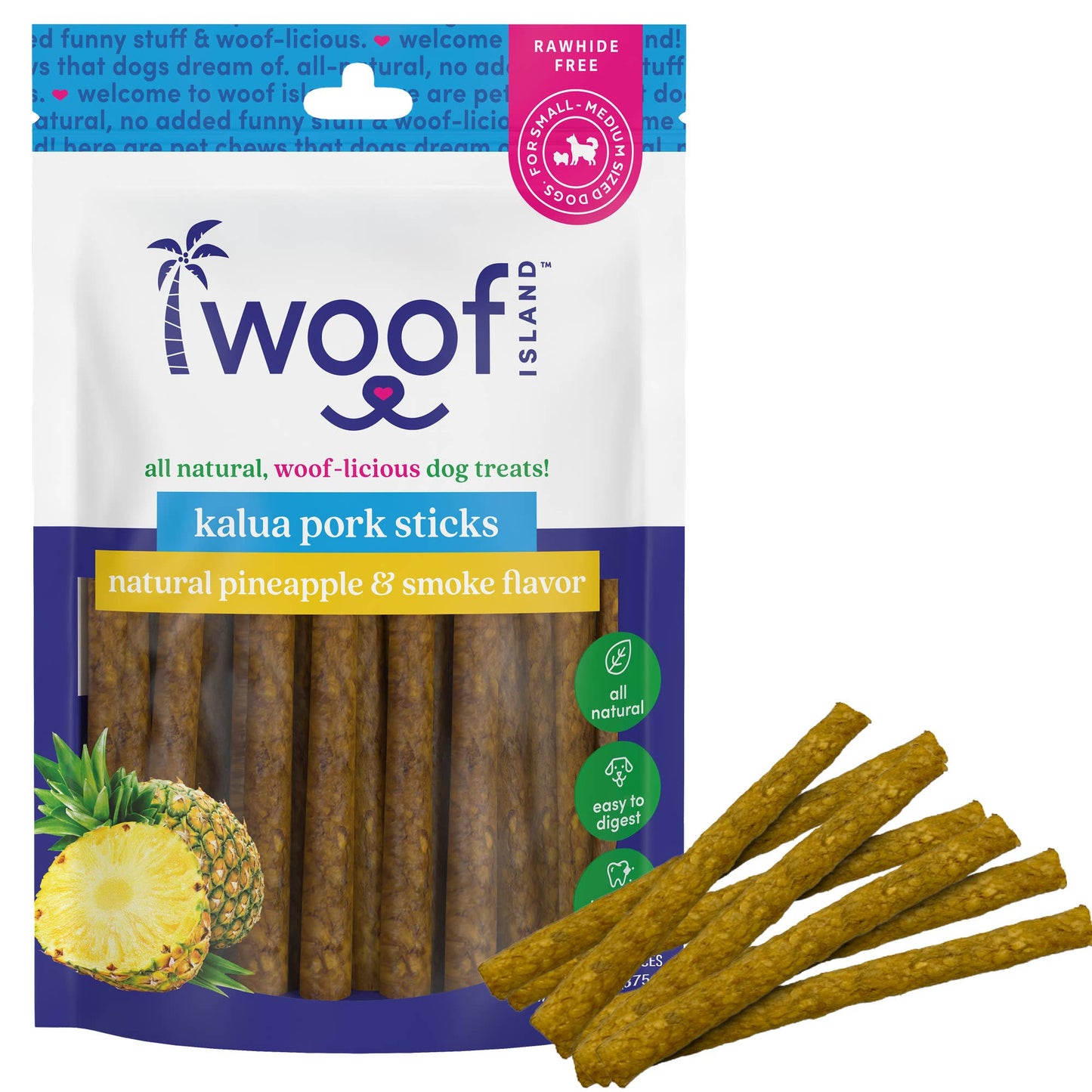 🌺🐷 Woof Island™ Kalua Pork Sticks – Long-Lasting Rawhide-Free Pork Chews for Dogs