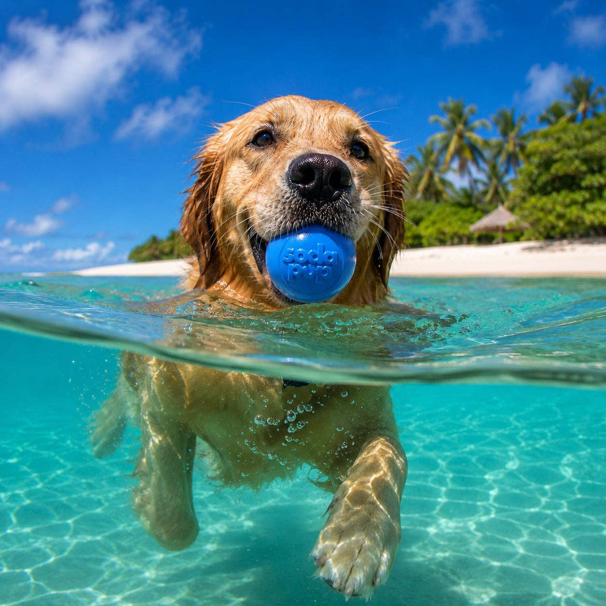 🐶🎾SodaPup Squeak Ball – Durable Floating Dog Toy Made in the USA