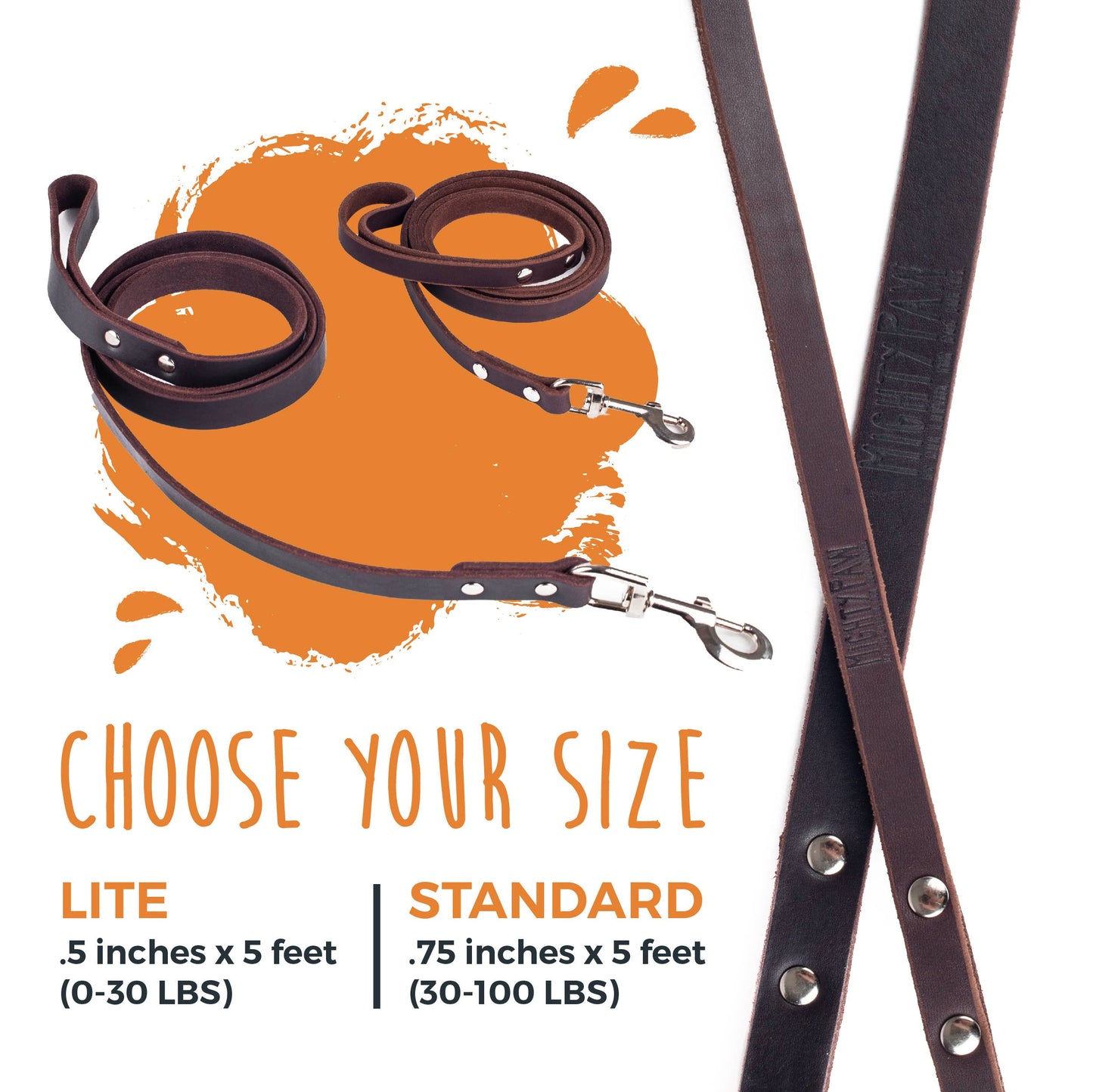 Mighty Paw Premium Leather Dog Leash – 5-Foot 🐶🤎