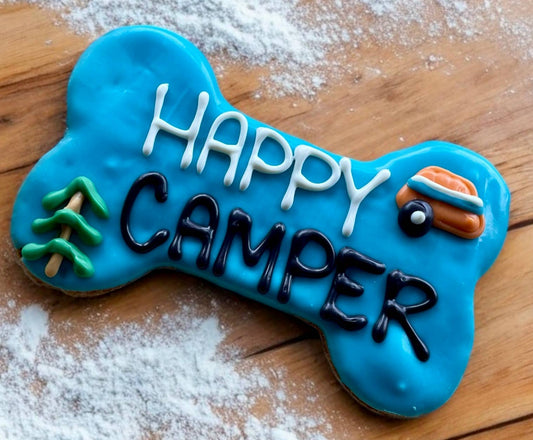 6 inch Happy Camper Dog Bone dog treats