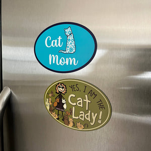 Oval Magnet - Cat Mom