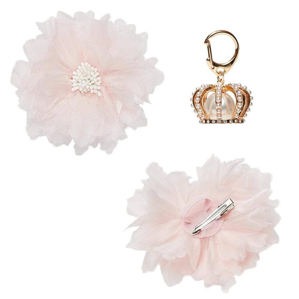 🌸👑 Flower & Pendant Dog Collar Accessory Set