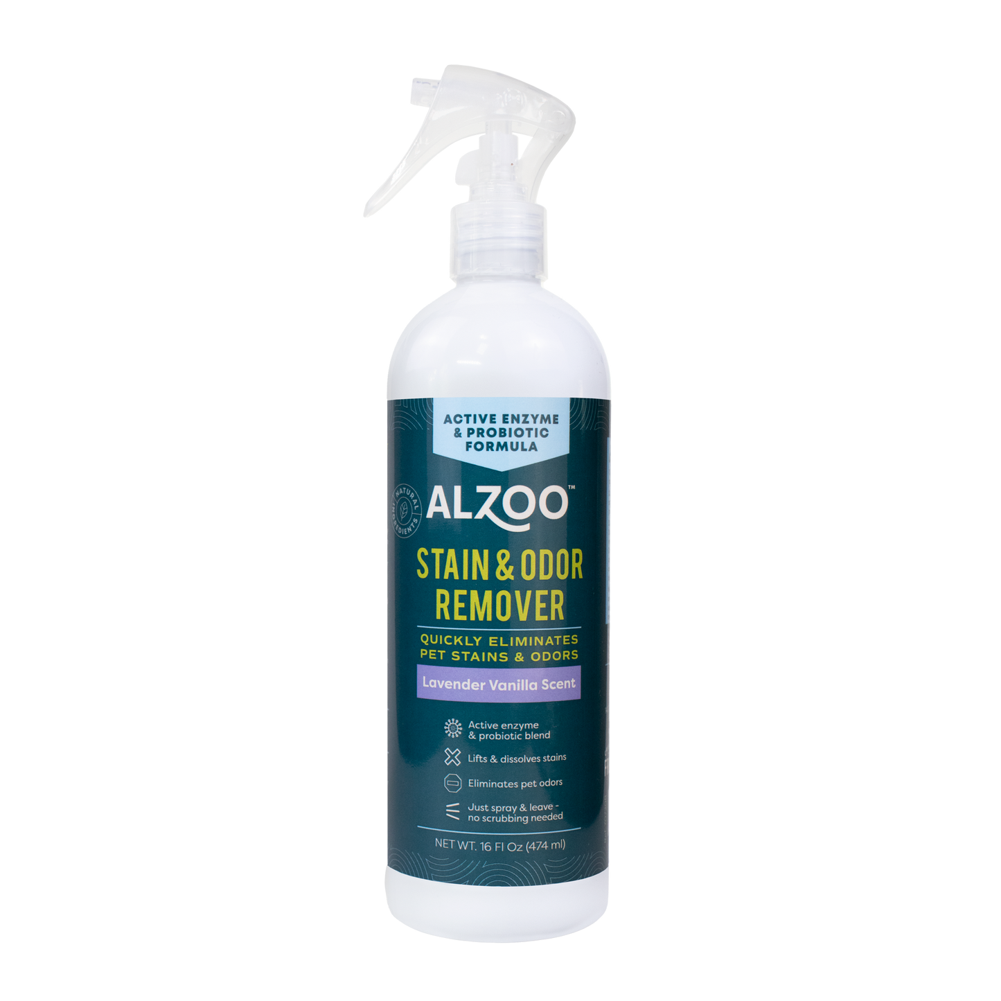 🐶🌿 ALZOO Enzymatic-Based Stain & Odor Remover Lavender, 16oz