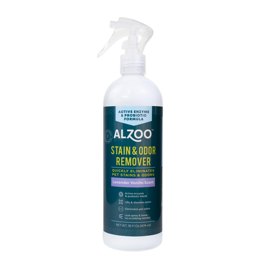 🐶🌿 ALZOO Enzymatic-Based Stain & Odor Remover Lavender, 16oz