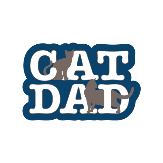 3" Sticker - Cat Dad