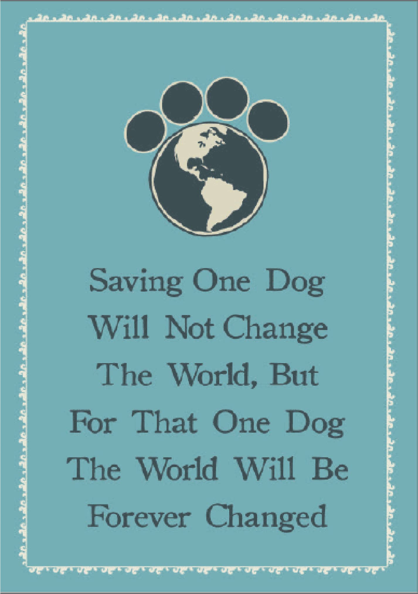 Inspirational Dog Rescue Greeting Card – Blank Interior