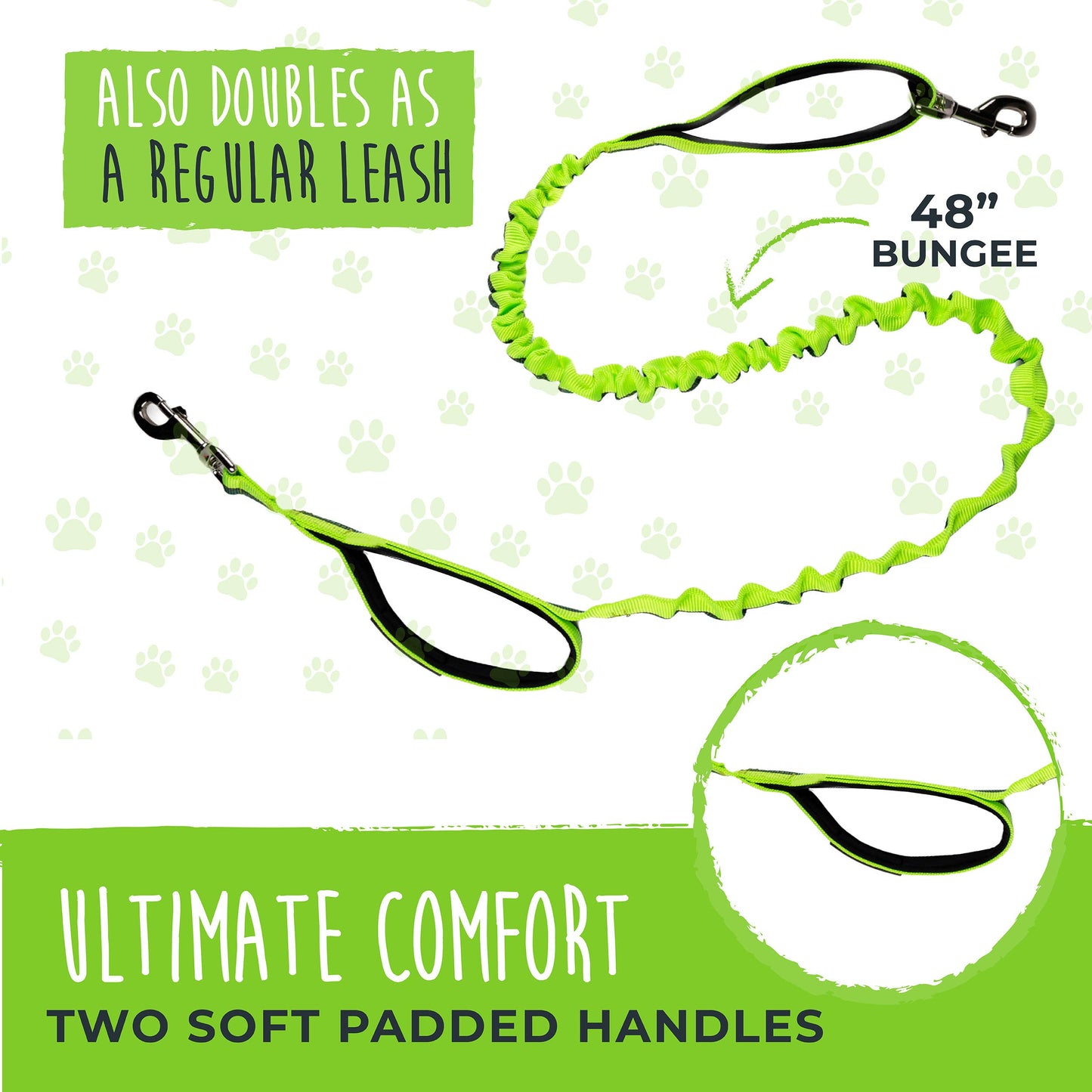 🏃♂️ Mighty Paw Hands-Free Bungee Leash Set 2.0