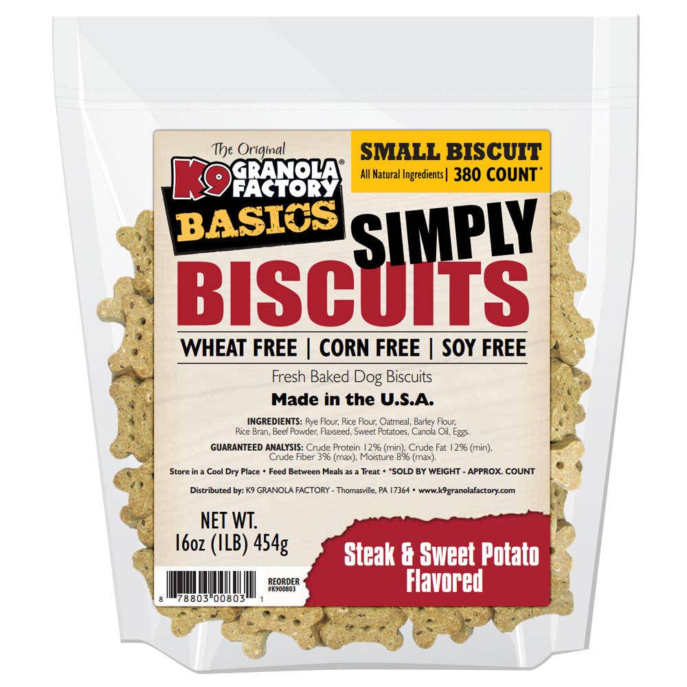 🥩🍠 Simply Biscuits – Steak & Sweet Potato Recipe Dog Treats