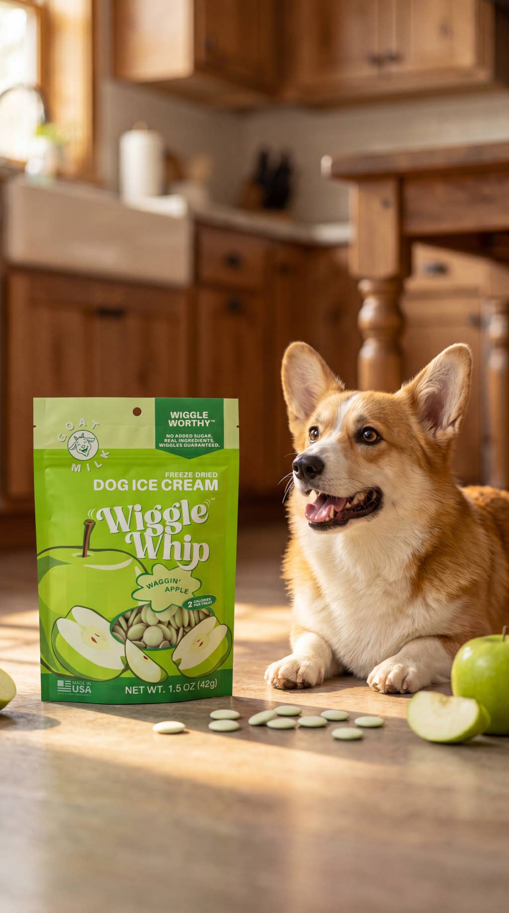 Wiggle Whip Freeze Dried Dog Ice Cream - Waggin' Apple