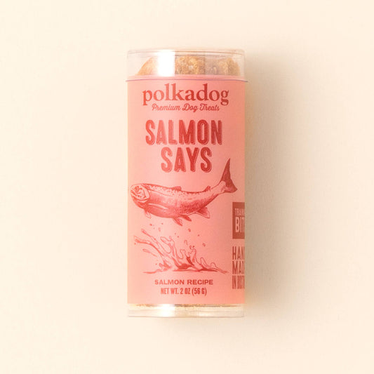 Polkadog Salmon Says Training Bits Mini Tube – 2 oz. 🐟🐾