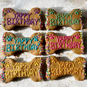 6 inch PB Confetti Yappy Birthday Bone dog treat