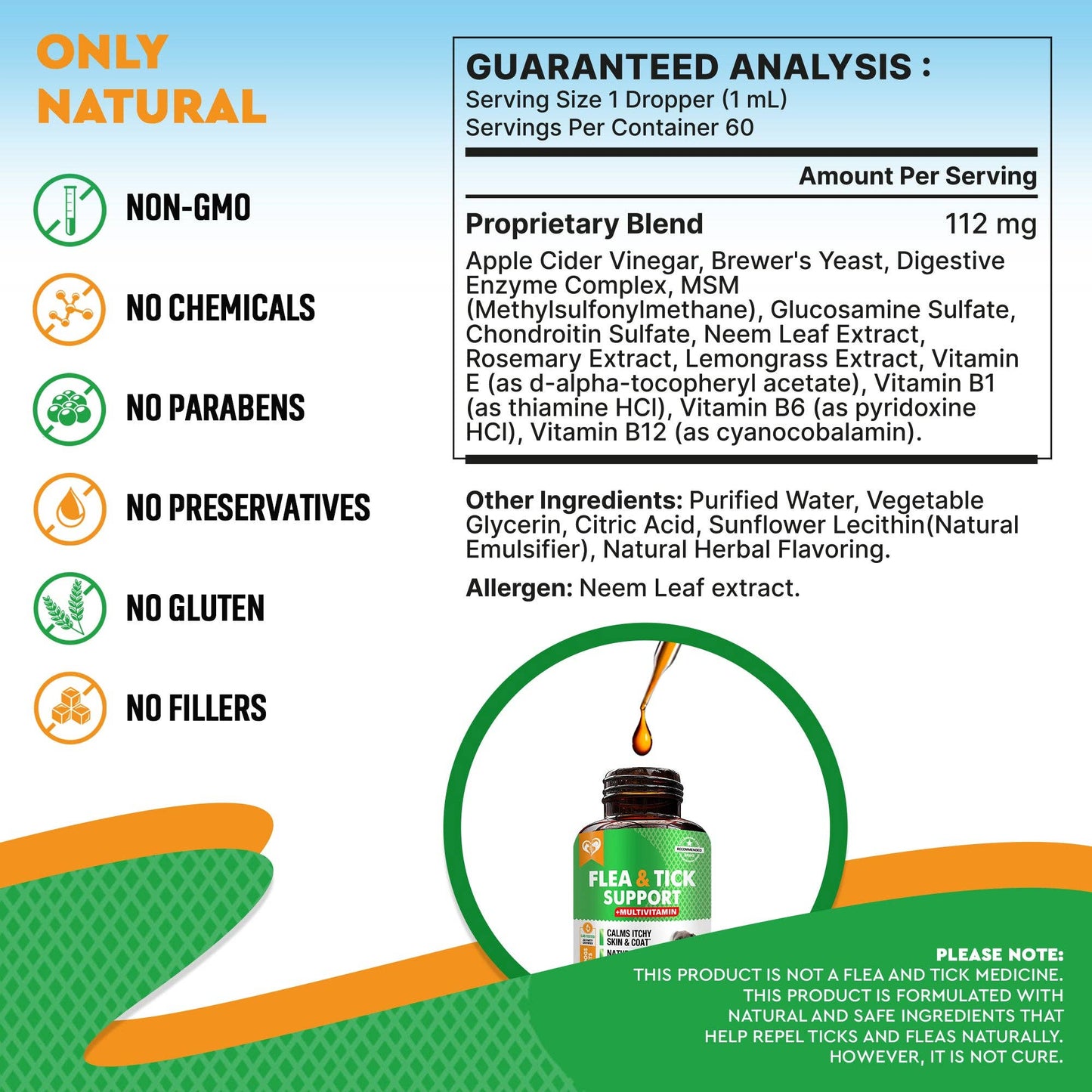 🌿🐾 Herbal Wellness Oral Drops for Dogs & Cats Flea & Tick Support
