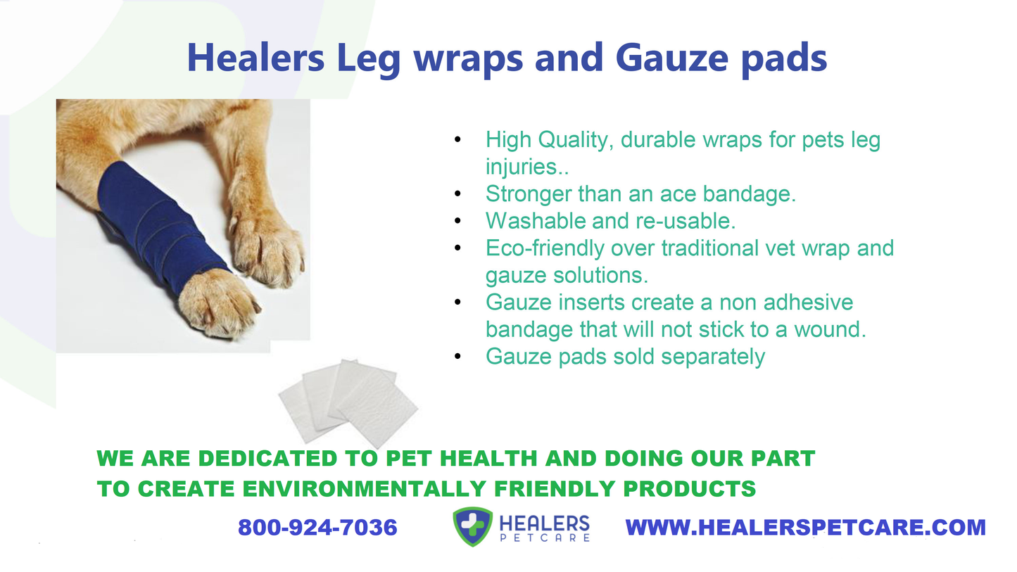 🐾 The Healers Elastic Wrap Leg Bandage with Gauze Pads – Secure, Reusable Wound Care for Dogs