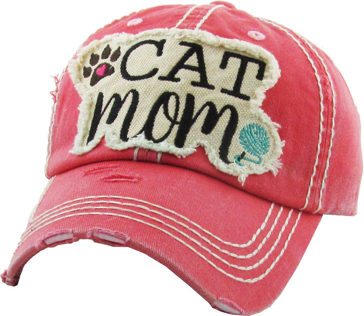 🐈💖🧢CAT MOM Washed Vintage Ball Cap