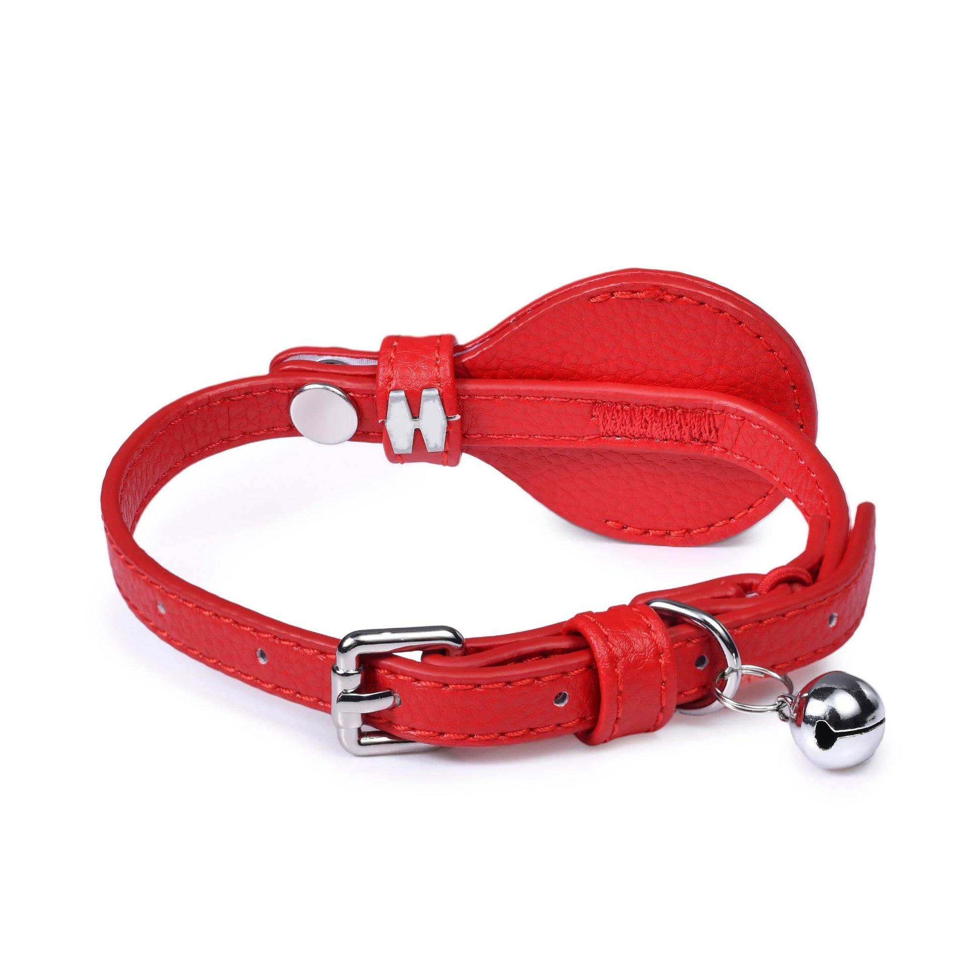 ✨🐱 Silver‑Powered Microfiber Vegan Leather AirTag Cat Collar