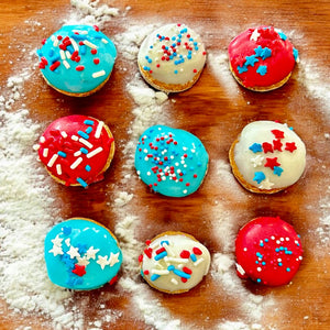 Mini Patriotic Pupems donut holes dog treats