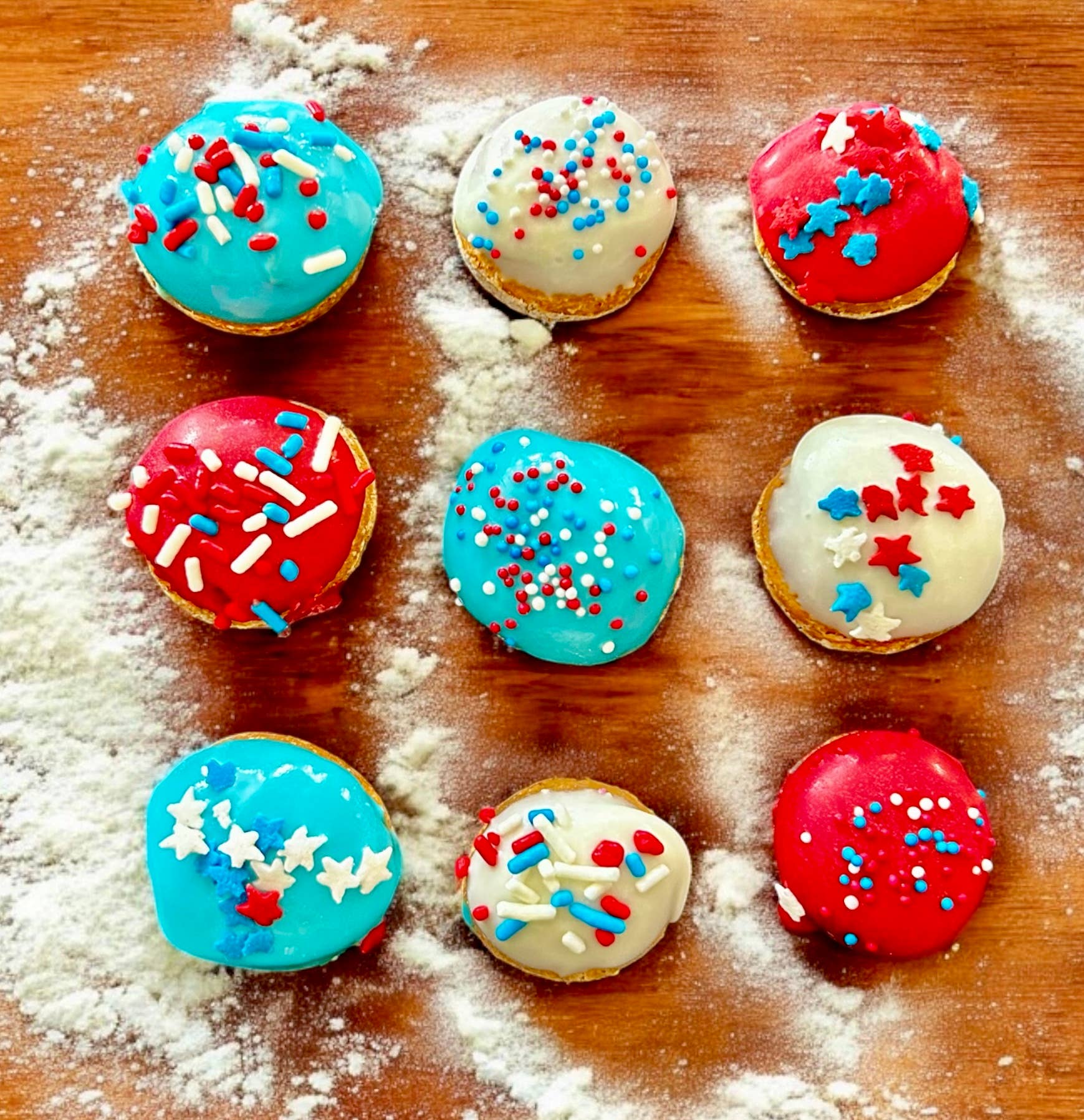 Mini Patriotic Pupems donut holes dog treats