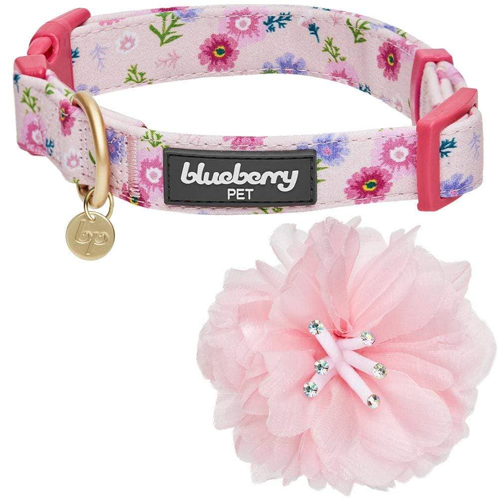 🌸 Floral Dog Collar with Pink Peony – Elegant, Feminine & Fashion-Forward 🐾
