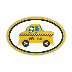 Oval Flexible Magnet - Dog Taxi