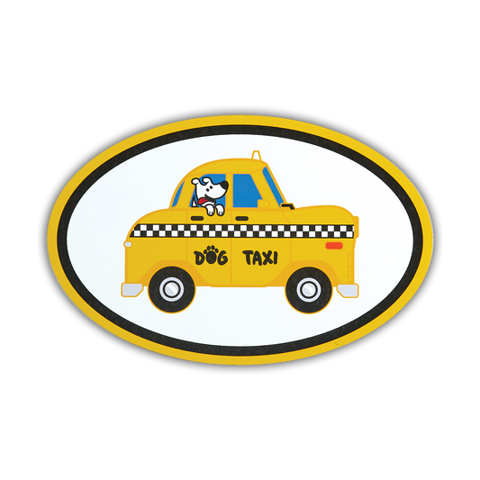 Oval Flexible Magnet - Dog Taxi