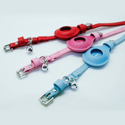 ✨🐱 Silver‑Powered Microfiber Vegan Leather AirTag Cat Collar