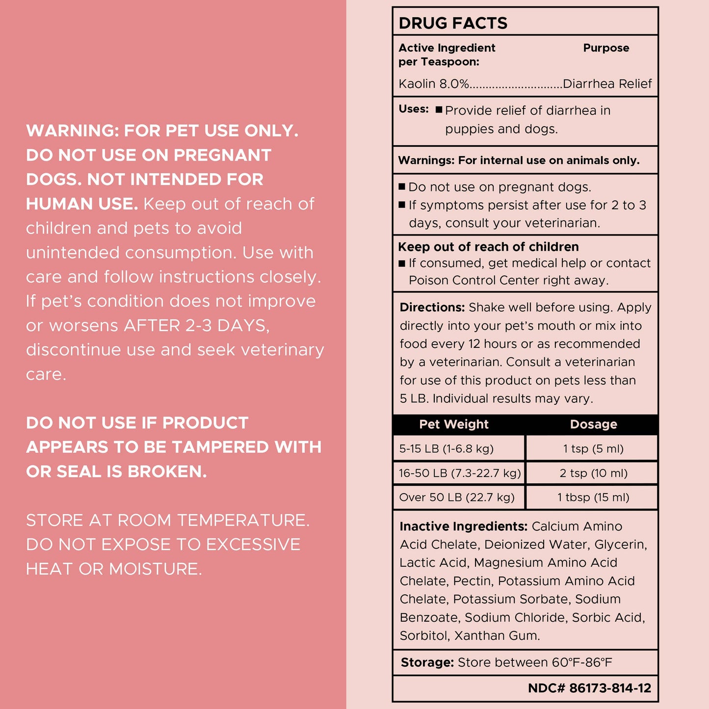 Stop the Diarrhea, Anti Diarrhea for Dogs