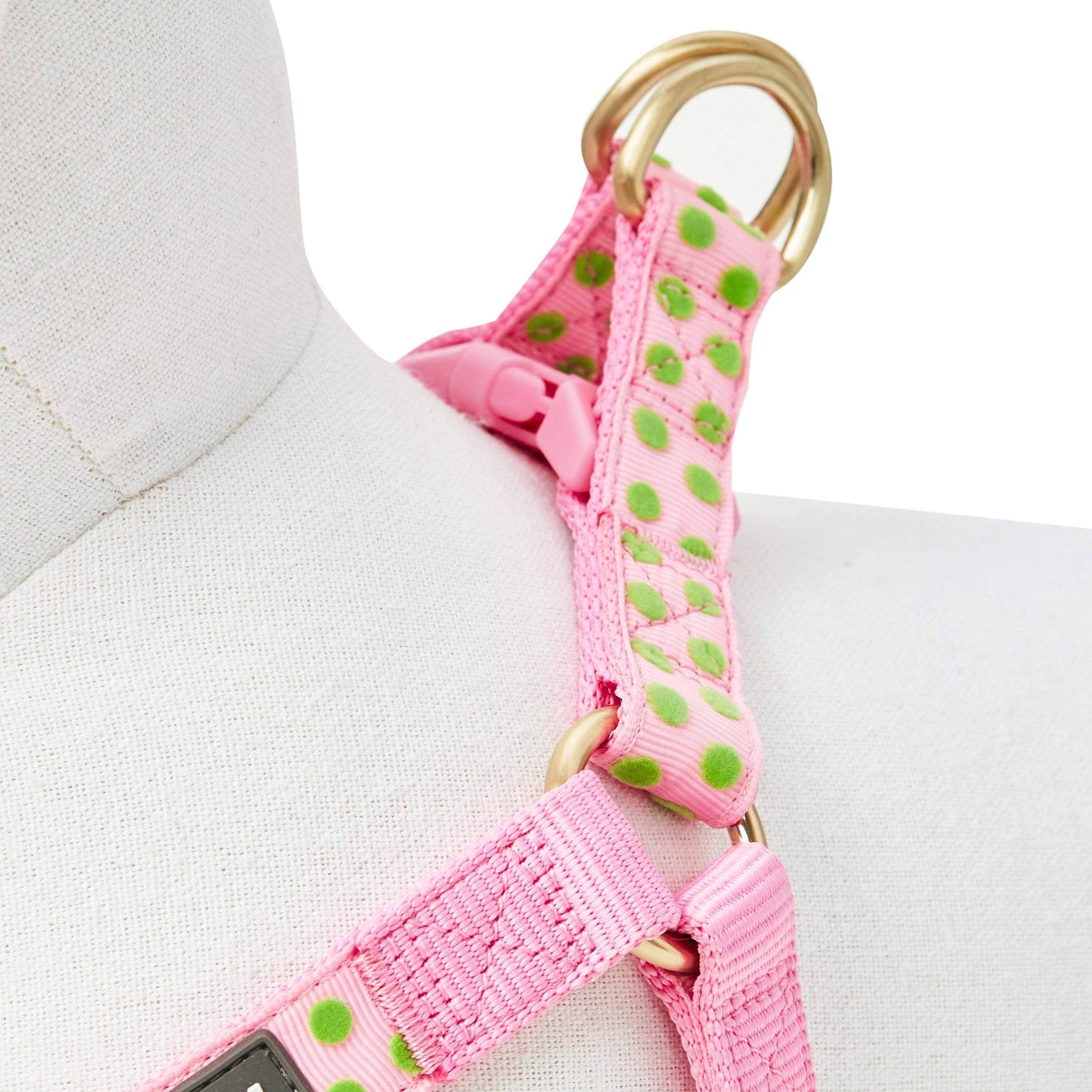 🐾✨Velvety Polka Dot Flocking Dog Harness