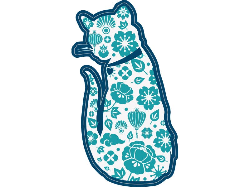 Cat Figure Sticker