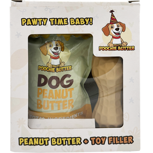 Peanut Butter and Natural Rubber Toy - Dog Birthday Bundle