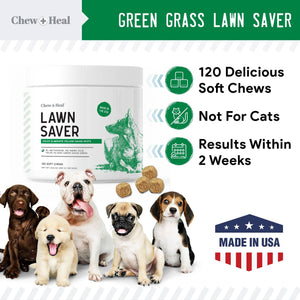 Chew + Heal Grass Saver Chews For Dogs| Dog Urine Grass Saver| 120 Soft Chews