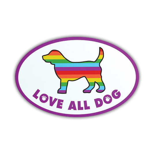 Oval Magnet - Love All Dog