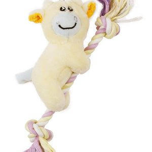Broom-Lick Plush and Jute Rope Newborn Dog Toy