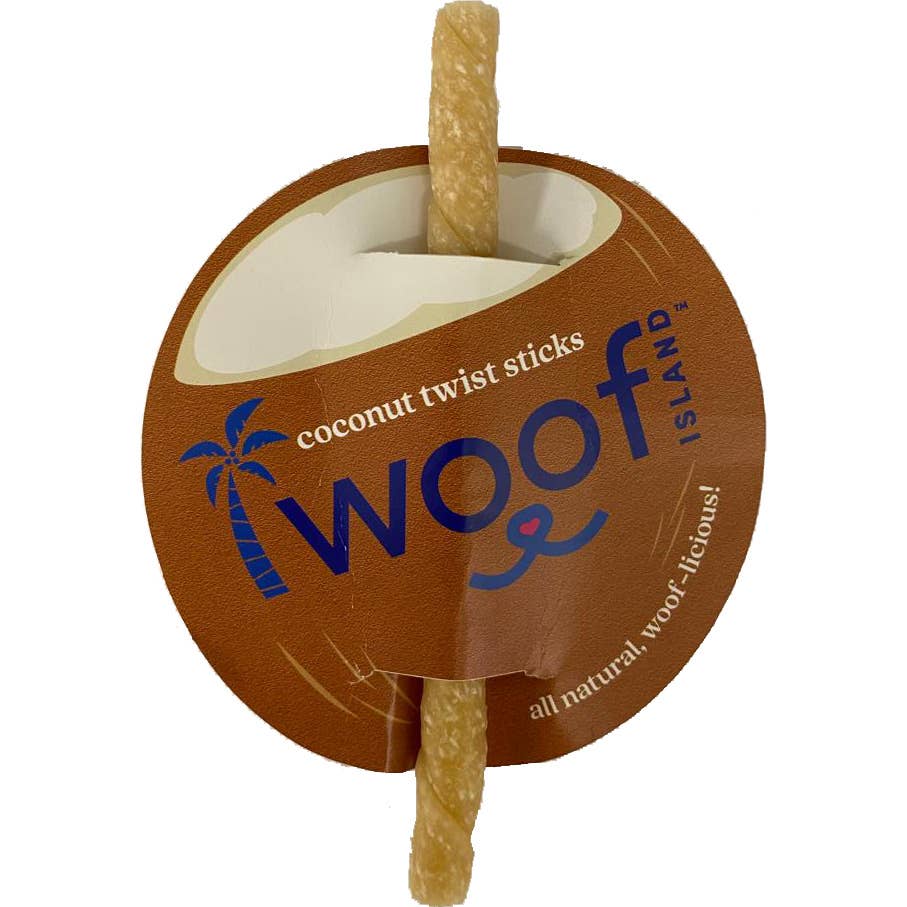🥥🦴 Woof Island™ Coconut Twist Dog Chew – All-Natural Rawhide-Free Dog Chew