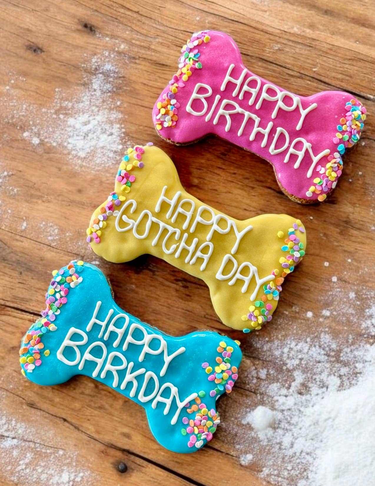 Colorful Confetti Happy Birthday bone treats